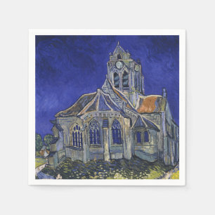 Van Gogh The Church at Auvers Blue Sky Art Napkin