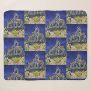 Van Gogh The Church at Auvers Blue Sky Art Sherpa Blanket