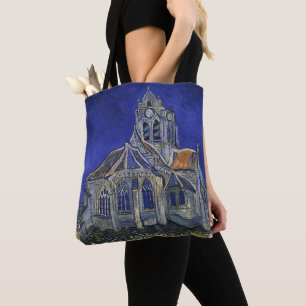 Van Gogh The Church at Auvers Blue Sky Art Tote Bag