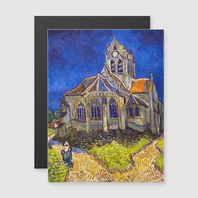 Van Gogh - The Church at Auvers Magnetic Card (Front/Back)