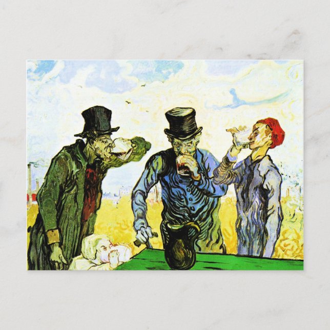 Van Gogh - The Drinkers, famous painting,  Postcard (Front)