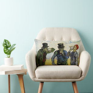 Van Gogh; The Drinkers, Vintage Post Impressionism Lumbar Cushion