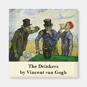 Van Gogh, The Drinkers, Vintage Post Impressionism Magnet