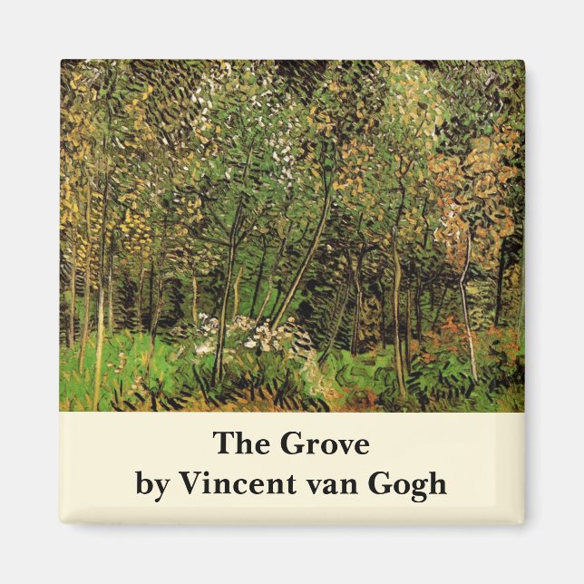 Van Gogh The Grove, Vintage Impressionism Art Magnet (Front)