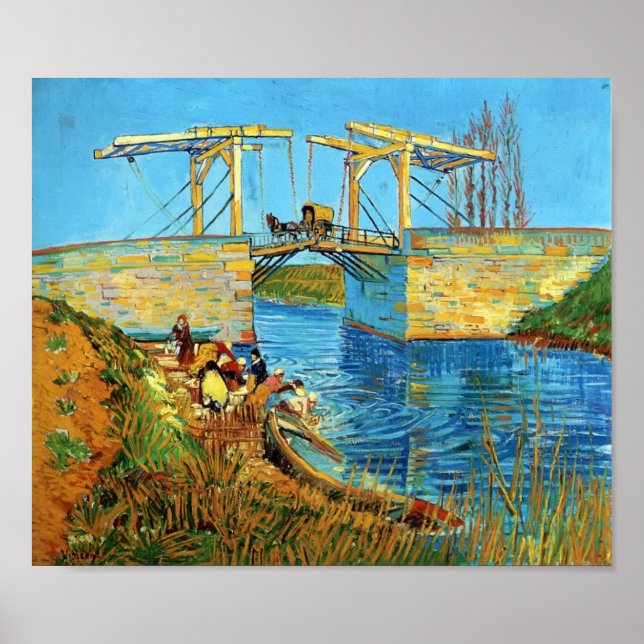 Van Gogh: The Langlois Bridge at Arles with Women Poster (Front)
