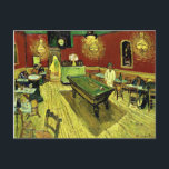 Van Gogh - The Night Cafe, famous painting Postcard<br><div class="desc">Vincent van Gogh artwork,  The Night Café with billiard table</div>