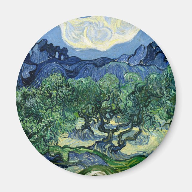 Van Gogh The Olive Trees Landscape Painting Magnet (Front)