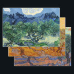 Van Gogh The Olive Trees Landscape Painting Wrapping Paper Sheet<br><div class="desc">Vincent Van Gogh painted The Olive Trees in 1889,  and currently located in the Museum of Modern Art,  New York. Vincent van Gogh painted at least 15 paintings of olive trees,  mostly in Saint-Rémy-de-Provence in 1889.</div>