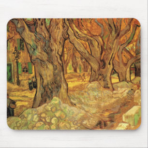 Van Gogh The Road Menders, Vintage Fine Art Mouse Pad