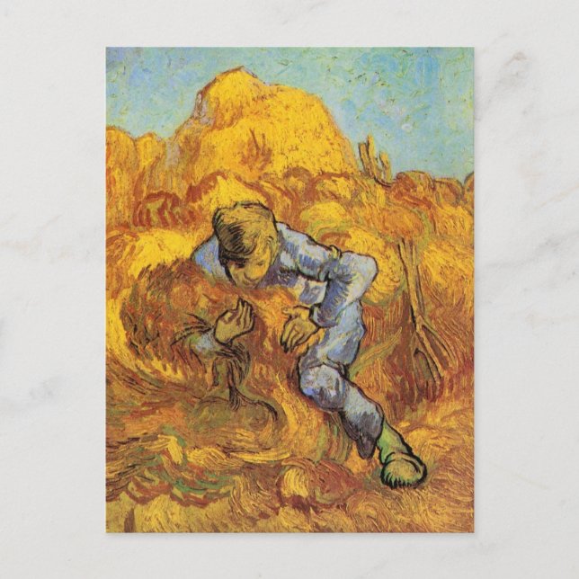 Van Gogh, The Sheaf Binder, Vintage Impressionism Postcard (Front)