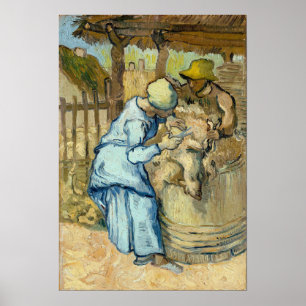 Van Gogh - The Sheep-Shearer (After Millet) Poster