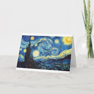 van gogh the starry night 1889 Vintage Art Holiday Card