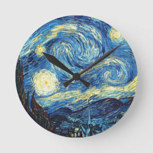 van gogh the starry night 1889 Vintage Art Round Clock