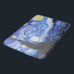 Van Gogh The Starry Night Bath Mat<br><div class="desc">Oil painting by the Dutch master Vincent Van Gogh(1853-1890) Probably his most famous painting, Van Gogh painted 'The Starry Night' in 1889 from memory while in an asylum in France where he checked himself in for depression.The scene depicts the view from his bedroom window. In the painting there is the...</div>