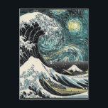 Van Gogh The Starry Night - Hokusai The Great Wave Postcard<br><div class="desc">Van Gogh's “The Starry Night” and Hokusai's “The Great Wave off Kanagawa”</div>
