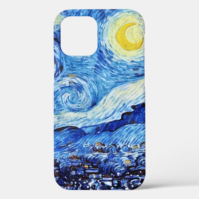Van Gogh - The Starry Night - White Christmas Post Case-Mate iPhone Case (Back)