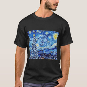 Van Gogh - The Starry Night - White Christmas T-Shirt