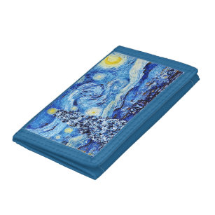 Van Gogh - The Starry Night - White Christmas  Trifold Wallet