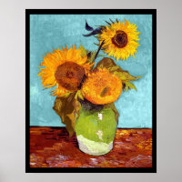 Van Gogh - Three Sunflowers In A Vase - Fine Art