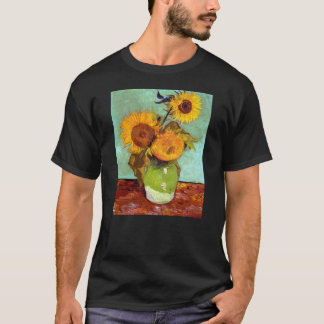 Van Gogh - Three Sunflowers In A Vase - Fine Art T-Shirt