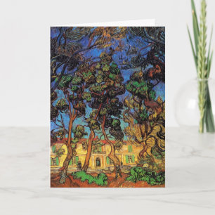 Van Gogh Trees in the Garden, Saint Paul Hospital Card