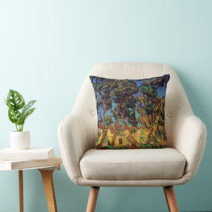 Van Gogh Trees in the Garden, Saint Paul Hospital Cushion