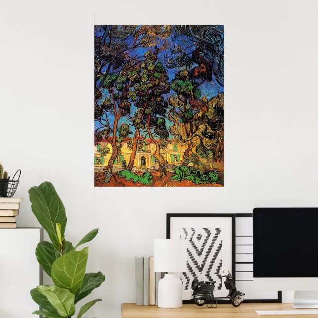 Van Gogh Trees in the Garden, Saint Paul Hospital Poster (Home Office)