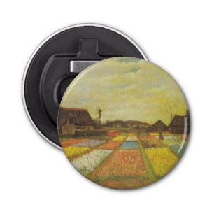 Van Gogh Tulip Fields Button Bottle Opener Gift