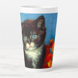 Van Gogh Tuxedo Cat Latte Mug