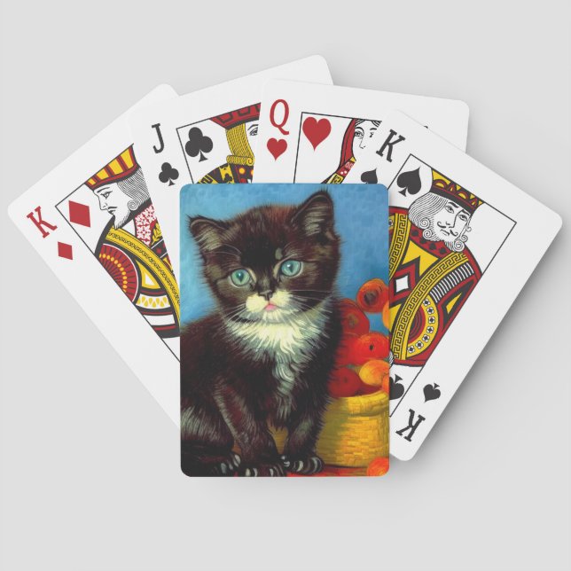 Van Gogh Tuxedo Cat  Playing Cards (Back)