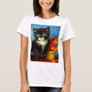 Van Gogh Tuxedo Cat  T-Shirt