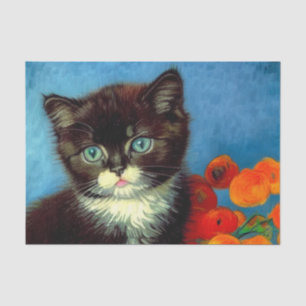 Van Gogh Tuxedo Cat  Tissue Paper