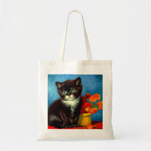 Van Gogh Tuxedo Cat Tote Bag