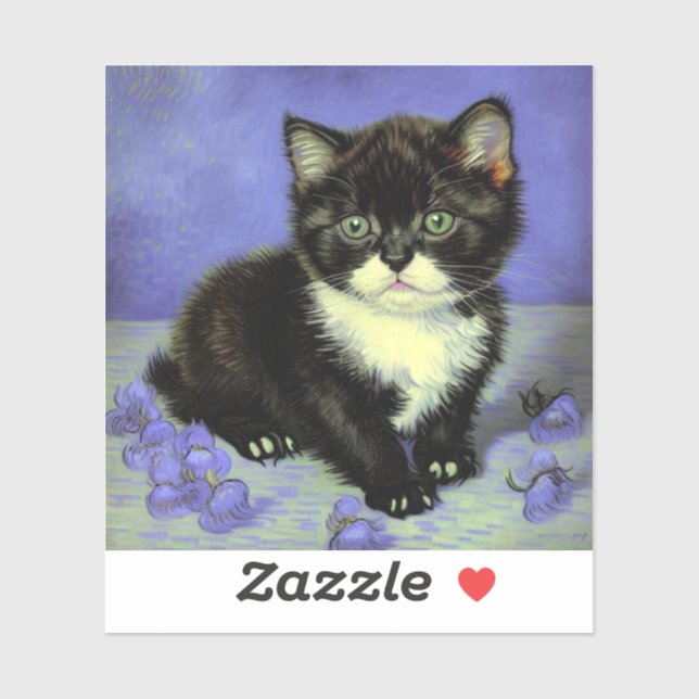 Van Gogh Tuxedo Kitten (Sheet)