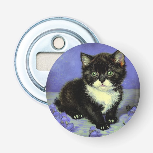 Van Gogh Tuxedo Kitten Bottle Opener (Front)