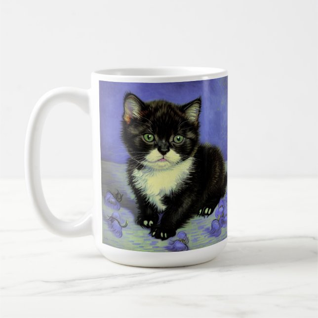Van Gogh Tuxedo Kitten Coffee Mug (Left)