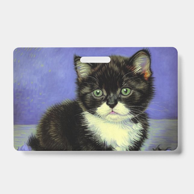 Van Gogh Tuxedo Kitten ID Badge (Front)