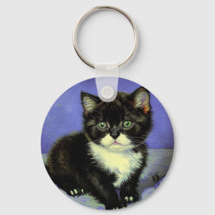 Van Gogh Tuxedo Kitten Key Ring
