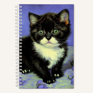 Van Gogh Tuxedo Kitten Notebook