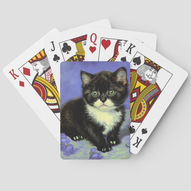 Van Gogh Tuxedo Kitten Playing Cards (Back)