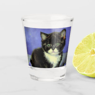 Van Gogh Tuxedo Kitten Shot Glass