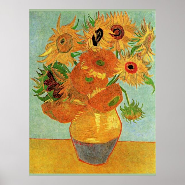 Van Gogh - Twelve Sunflowers Poster (Front)