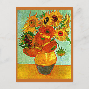 Van Gogh - Twelve Sunflowers with Mat Postcard