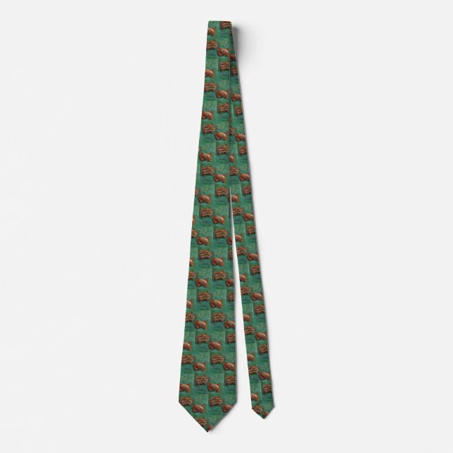 Van Gogh Two Crabs Green Impressionist Art Tie (Front)