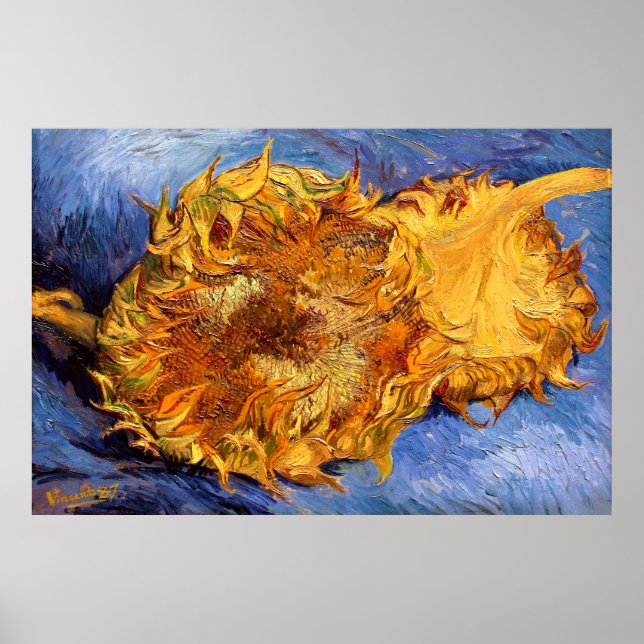 Van Gogh: Two cut Sunflowers Poster (Front)