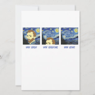 Van Gogh Van Goghing Van Gone Paint Painter Artist Holiday Card