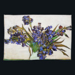 Van Gogh Vase of Irises Tea Towel<br><div class="desc">Van Gogh Vase of Irises. Oil painting on canvas from 1890. One of Van Gogh’s lovely vase and flower paintings capturing the heavy purples of freshly cut irises. Like Van Gogh’s still life paintings of sunflowers and poppies, Irises in a Vase captures a certain summer heaviness that add life and...</div>