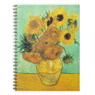 Van Gogh - Vase with 12 Sunflowers Notebook