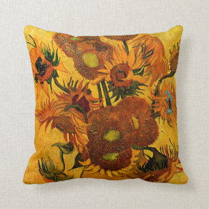Van Gogh - Vase with 15 Sunflowers Cushion