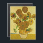 Van Gogh - Vase with 15 Sunflowers Magnetic Card<br><div class="desc">Vase with Fifteen Sunflowers / Vase avec quinze tournesols - Vincent Van Gogh,  August 1888 - Sunflowers 1888 fouth version (F454)</div>